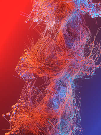 Abstract 3d rendering curves background. Very shallow depth of field.