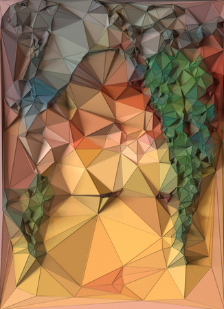 Abstract colored polygonal mosaic background, triangular geometric style. 3d renderingの写真素材