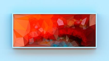 Abstract colored polygonal triangular mosaic background. 3d rendering