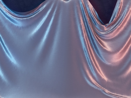 Abstract 3d rendering flowing silver cloth backgroundの写真素材