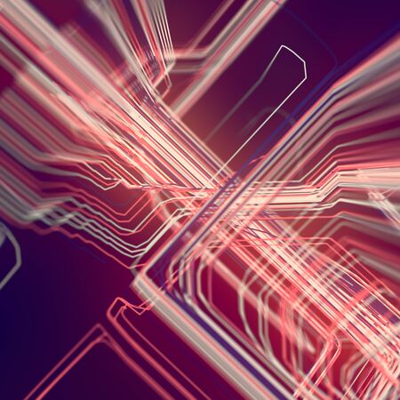 Digital abstract colored lines 3d rendering background