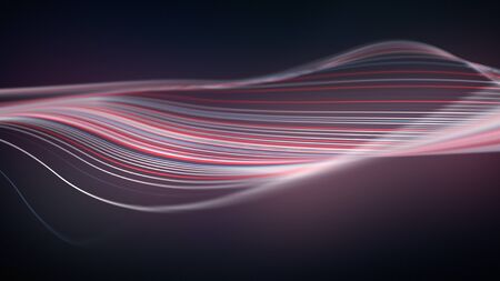 Digital abstract colored lines 3d rendering background