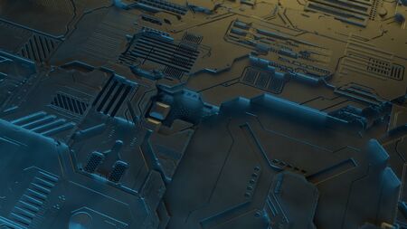 Hi-tech futuristic techno background. Abstract geometric pattern. 3d renderingの写真素材