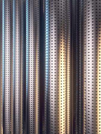 Abstract group of metal pipes stainless with round holes. 3d renderingの写真素材