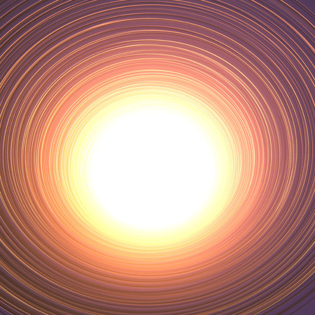 Geometric frame from circles with bright light behind. 3d rendering abstract backgroundの写真素材