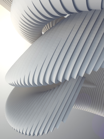 White stripe pattern futuristic background. 3d render illustrationの写真素材