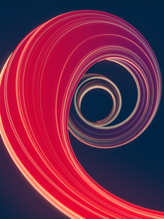 Colored abstract twisted shape. Computer generated geometric illustration. 3D renderingの写真素材
