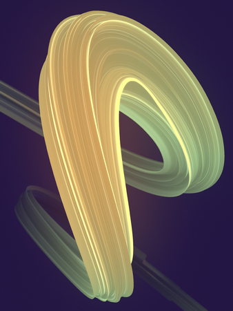 Colored abstract twisted shape. Computer generated geometric illustration. 3D renderingの写真素材