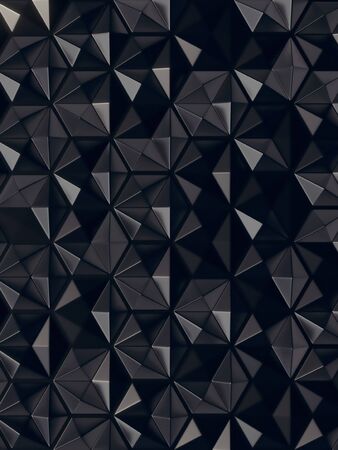 Black geometric pattern. 3d rendering graphic background. Trendy creativity concept. Futuristic...
