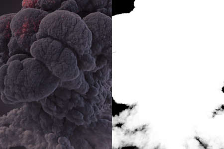 A vast column of dark smoke for wallpaper design. 3d rendering digital illustration glow effect with...