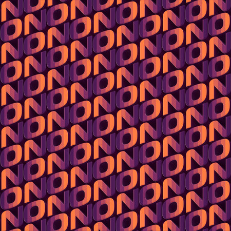 Modern 3d rendering digital illustration with multi-colored striped texture of words NO. Computer graphic background. Abstract poster, banner. Text messageの写真素材