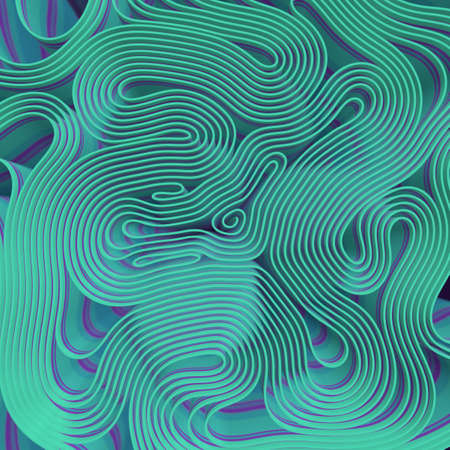 Abstract maze contemporary colorful design template. Wave futuristic background. 3d rendering...