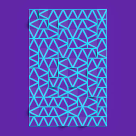 3d rendering violet geometrical pattern. Trendy multi colored creativity backdrop. Modern minimal...