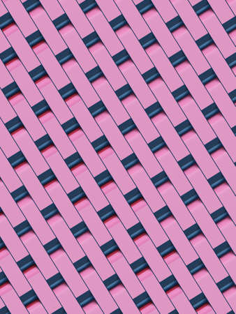 Geometric background of rounded rectangles with trendy colored gradient. Modern flat design. Abstract digital background. 3d rendering digital illustrationの写真素材