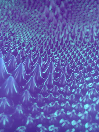 Abstract ferromagnetic fluid. Minimal futuristic design with depth of field. Design element. 3d...