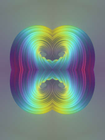 Twisted luxury multicolor kaleidoscopic 3d rendering shape. Trendy template for cover design....