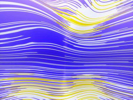 Wavy digital illustration of striped pattern multicolored lines. Trendy iridescent geometric...