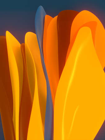 Flying colorful stripes of fabric in the wind. Abstract 3d rendering digital illustration background. design template. Elegant, modern styleの写真素材