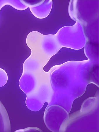 Flowing neon liquid blobs. 3d rendering modern template for concept design. Trendy abstract...