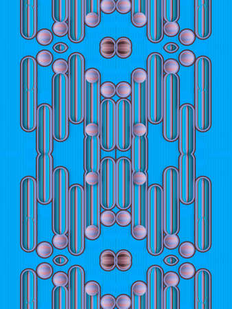 Kaleidoscopic pattern of blue colored lines and dots. 3d rendering trendy background. creative...