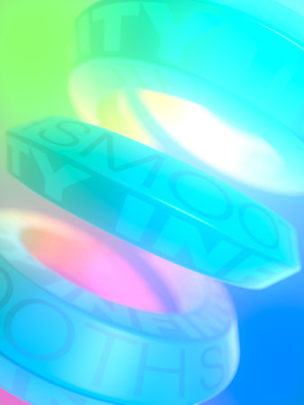 Neon color spring geometry with depth of field. trendy background. 3d rendering digital illustration