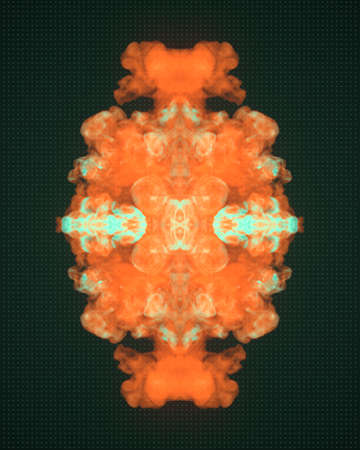 Magic kaleidoscopic pattern with trendy smoke color gradient isolated on dark background. Modern...