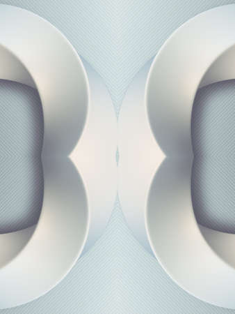 Digital illustration of a twisted white shape. 3d rendering pattern background. creative concept designの写真素材