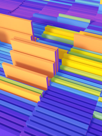 Abstract representation of stacked programming languages. Modern iridescent pattern for decoration...