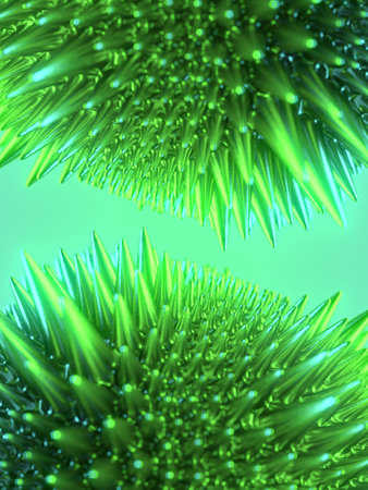 Ferromagnetic shiny organic blobs. geometric background. Abstract modern art design. Futuristic concept. 3d rendering digital illustrationの写真素材