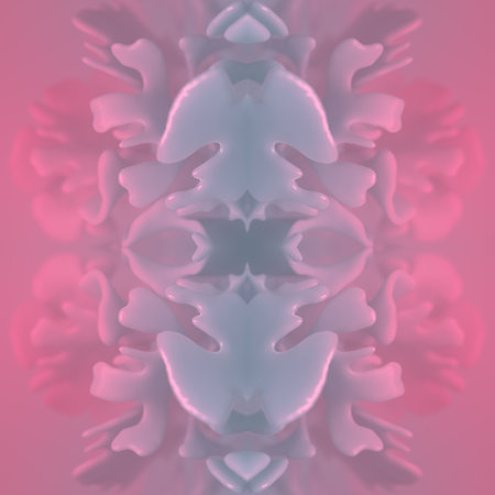 Whimsical digital background of colorful organic shapes with depth of field effect and fancy...