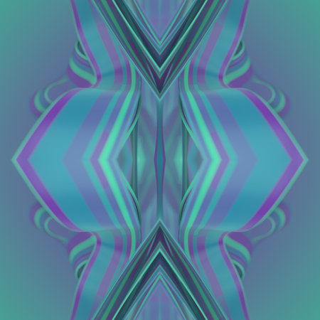 Magic waves of fabric in the wind abstract digital illustration. Flying cloth with trendy neon...