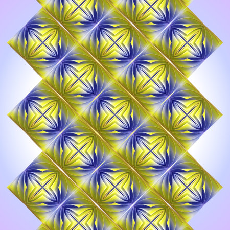Colorful floral background with trendy yellow and blue gradient. Abstract 3d rendering pattern for...
