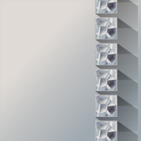 Three-dimensional fantasy crack pattern in a square box with infinite shadow on a white background. creative concept. 3d rendering digital illustrationの写真素材