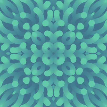 Background with a kaleidoscopic pattern of a group of spiral shaped object. Futuristic technology...