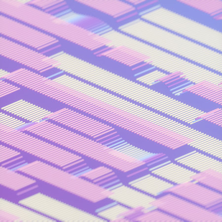 Abstract colorful background with wavy neon color streams. Futuristic technology style. 3d rendering...
