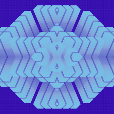 Abstract futuristic trendy blue background with rectangular geometric shapes. 3d rendering digital illustrationの写真素材