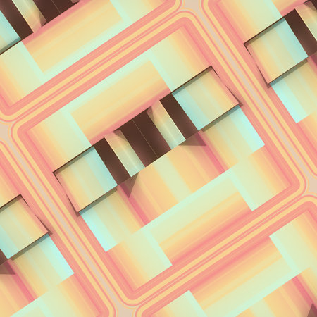 Close-up of a wall with a symmetrical pattern on it. Digital art, abstract illusionism. Gradients of...