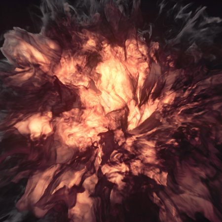 Digital fire illustration that conveys the intensity and heat of the flames, the powerful force of...