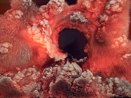 Giant wall of fire with an orange hue. A dynamic and visually striking scene. Modern 3d rendering...