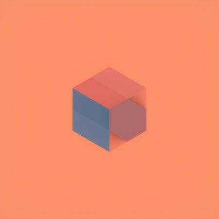 3d rendering digital illustration of volumetric figures on a peach background. Visually appealing and harmonious optical illusion effectの写真素材