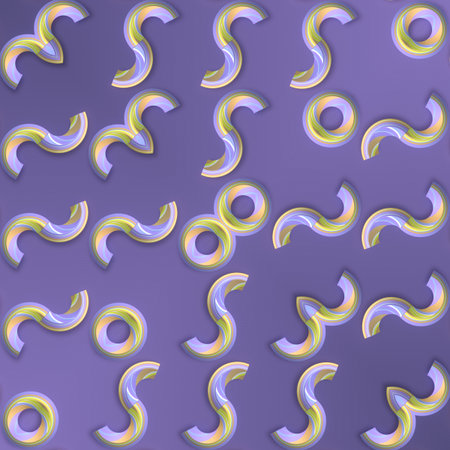 Purple background with an interesting and dynamic pattern of circles. 3d rendering digital...