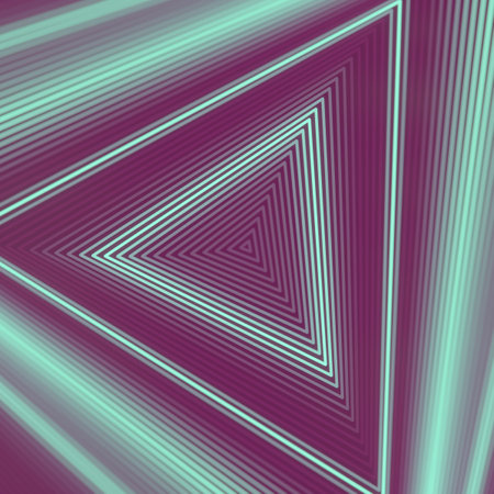 Abstract design digital illustration with light blue glowing light waves on a purple background. Modern and minimalistic style. 3d renderingの写真素材