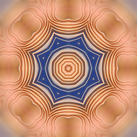 Bright colorful wavy star pattern. Abstract digital illustration. 3d rendering