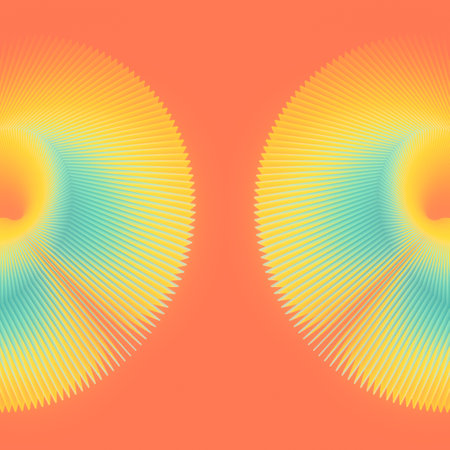 Abstract pink background with symmetrical geometric composition, bright and eye-catching design....
