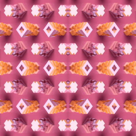 Illustration with geometric shapes alternating between crosses and squares with an empty center. The...