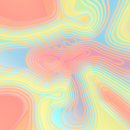 Illustration of smooth, wavy layers that gently merge. Pastel colors combine into an abstract...