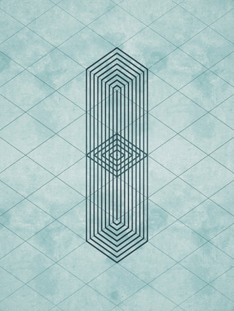 Digital illustration with outlines of rectangles forming a dynamic pattern. Light textured background adds depth while minimalist style emphasizes optical illusion. 3d renderingの写真素材