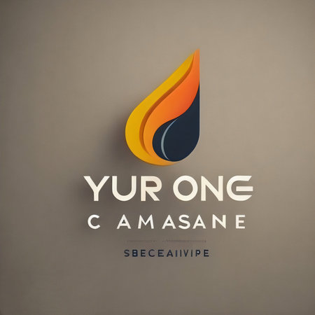 Vector illustration of orange and blue fire logo on grey background. Logo design template.の写真素材