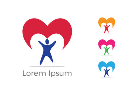 Child care center logo, charity and support vector concept vector illustration.のイラスト素材