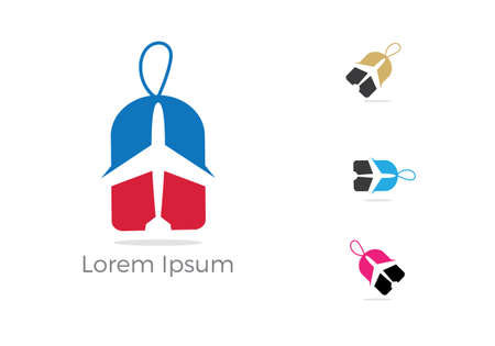 Travel icon design, Holiday bag and airplane icon, business trip, tourism, plane vector illustration.のイラスト素材